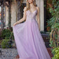 Pink tulle prom dress