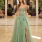 sage tull ball gown