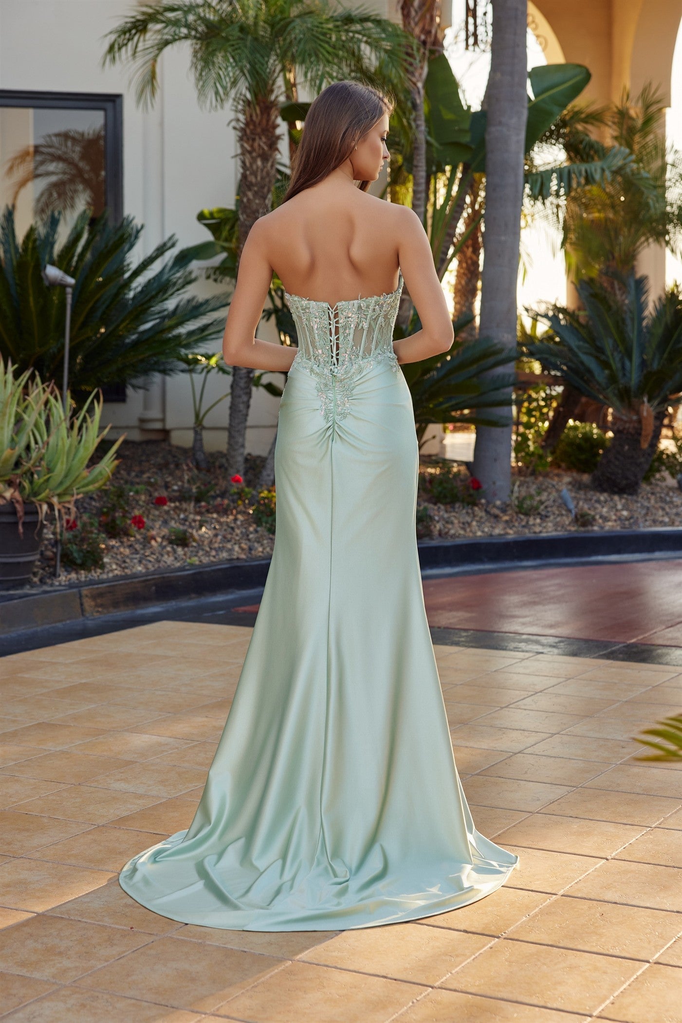 Strapless Sweetheart Prom Dress with Full Beaded Bustline