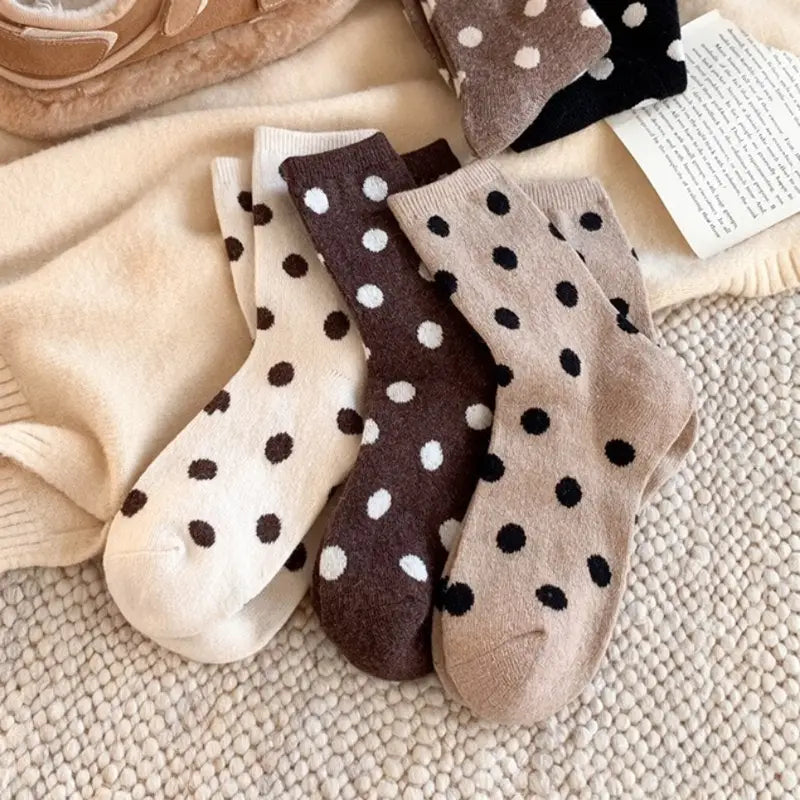 Color Black Polka Dot Socks