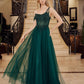 green floral ball gown