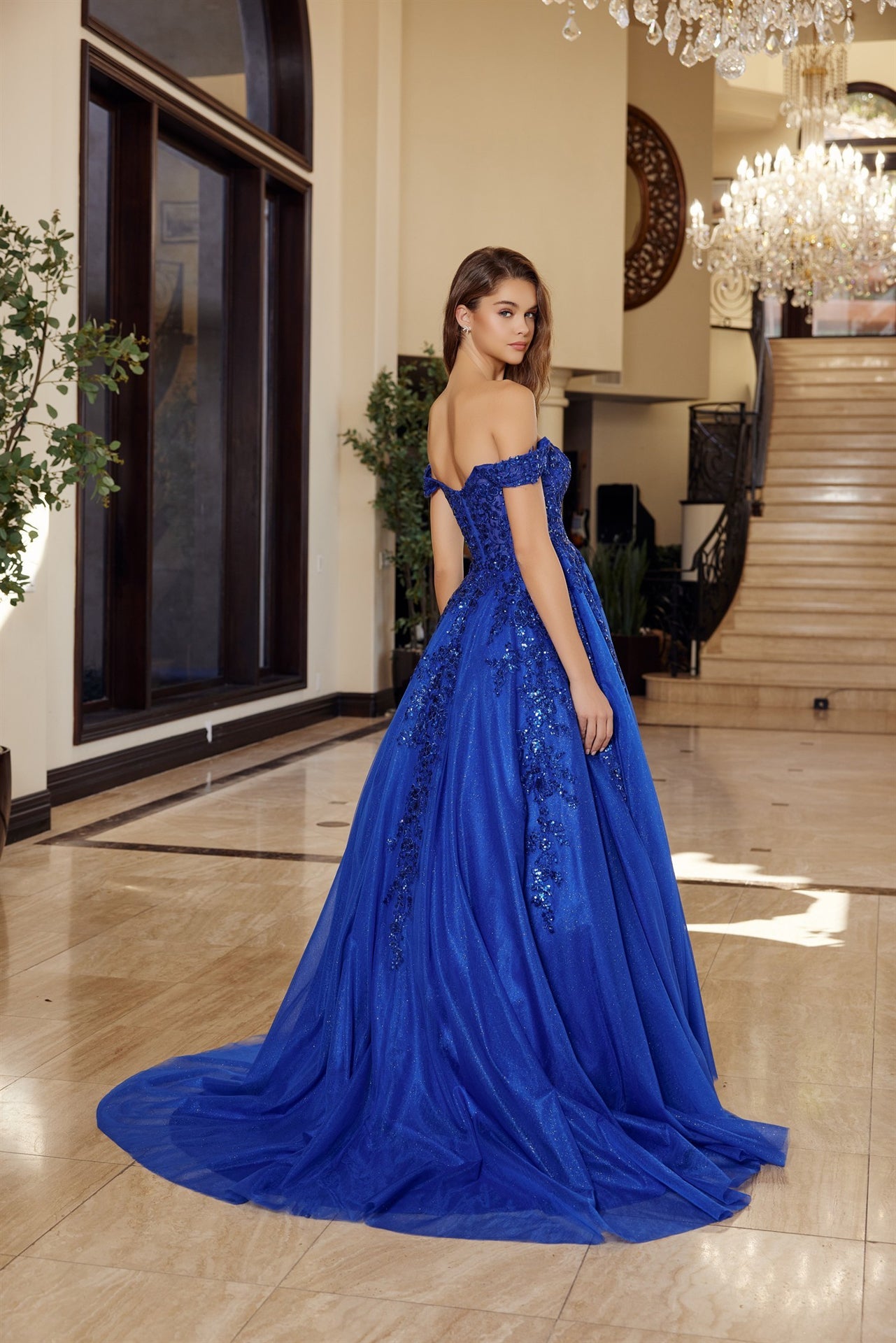 Royal Blue ball gown prom dress