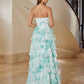 Sage chiffon prom dress