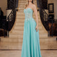 Stapless Applique Chiffon Prom Dress