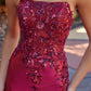 Strapless Sequin Prom Dress with Illusion Bodice