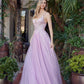 Pink tulle prom dress