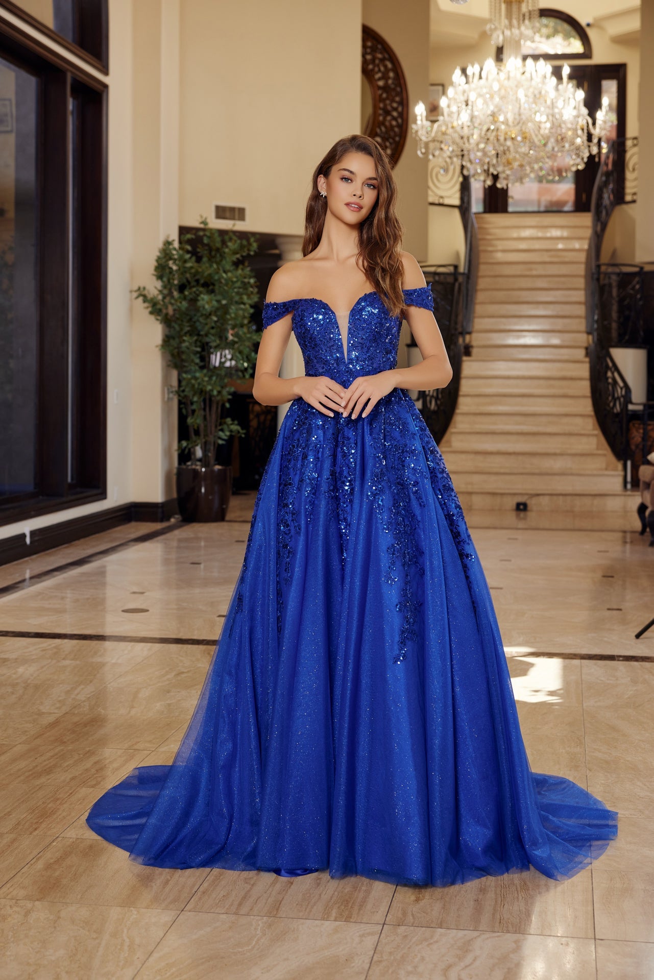 Royal Blue ball gown prom dress