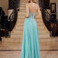 Stapless Applique Chiffon Prom Dress