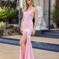 Strapless Peaked Neckline Prom Dress