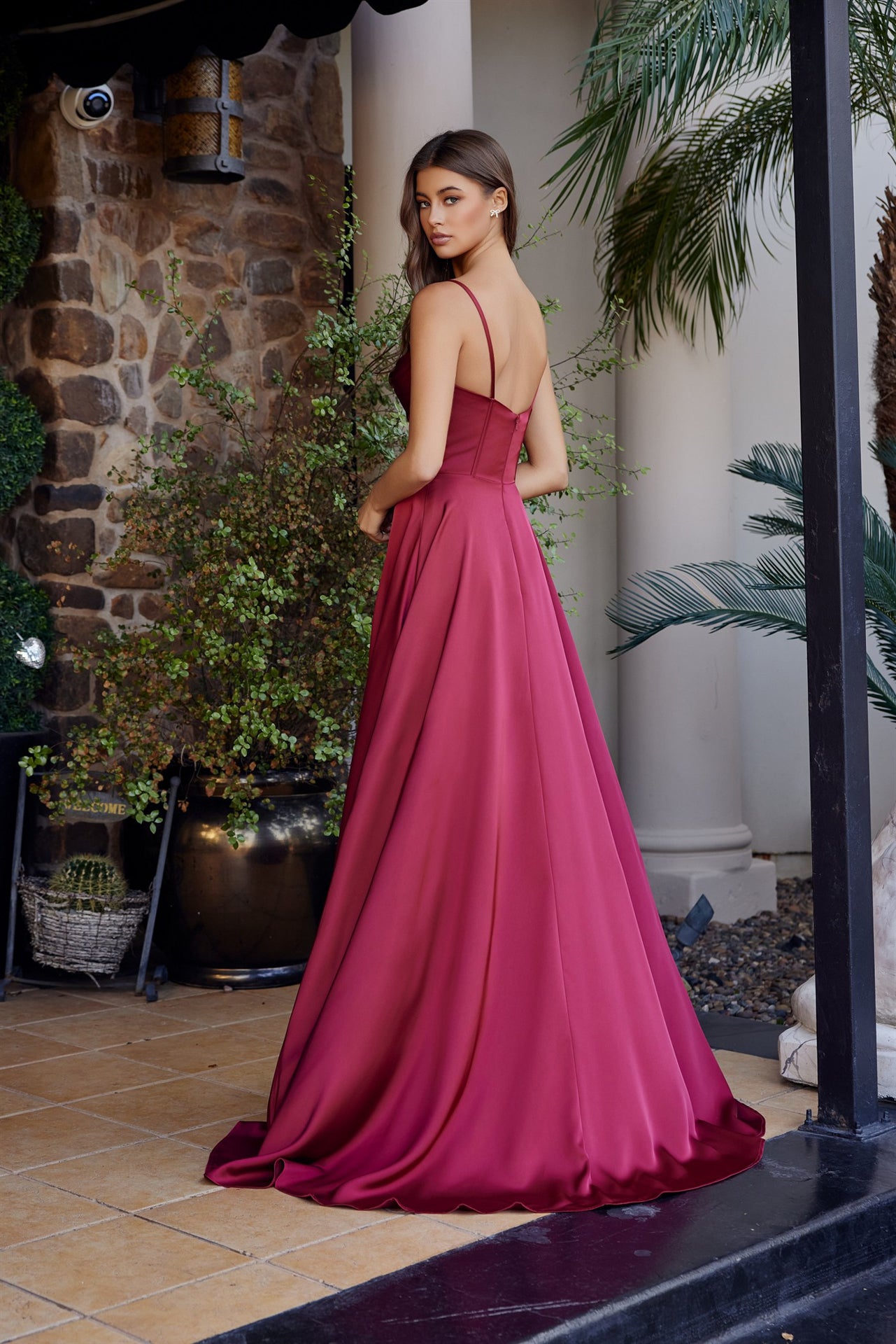 Simple Stretch Satin Prom Dress