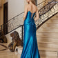 Long Strapless Fitted Prom Dress with Sweeping Train