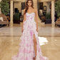 fuchsia ruffle prom dress