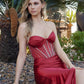 Strapless Sweetheart Neckline with Pleated Bodice