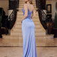 Fitted Prom Dress of Stretch Satin