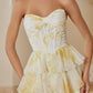 Yellow chiffon prom dress
