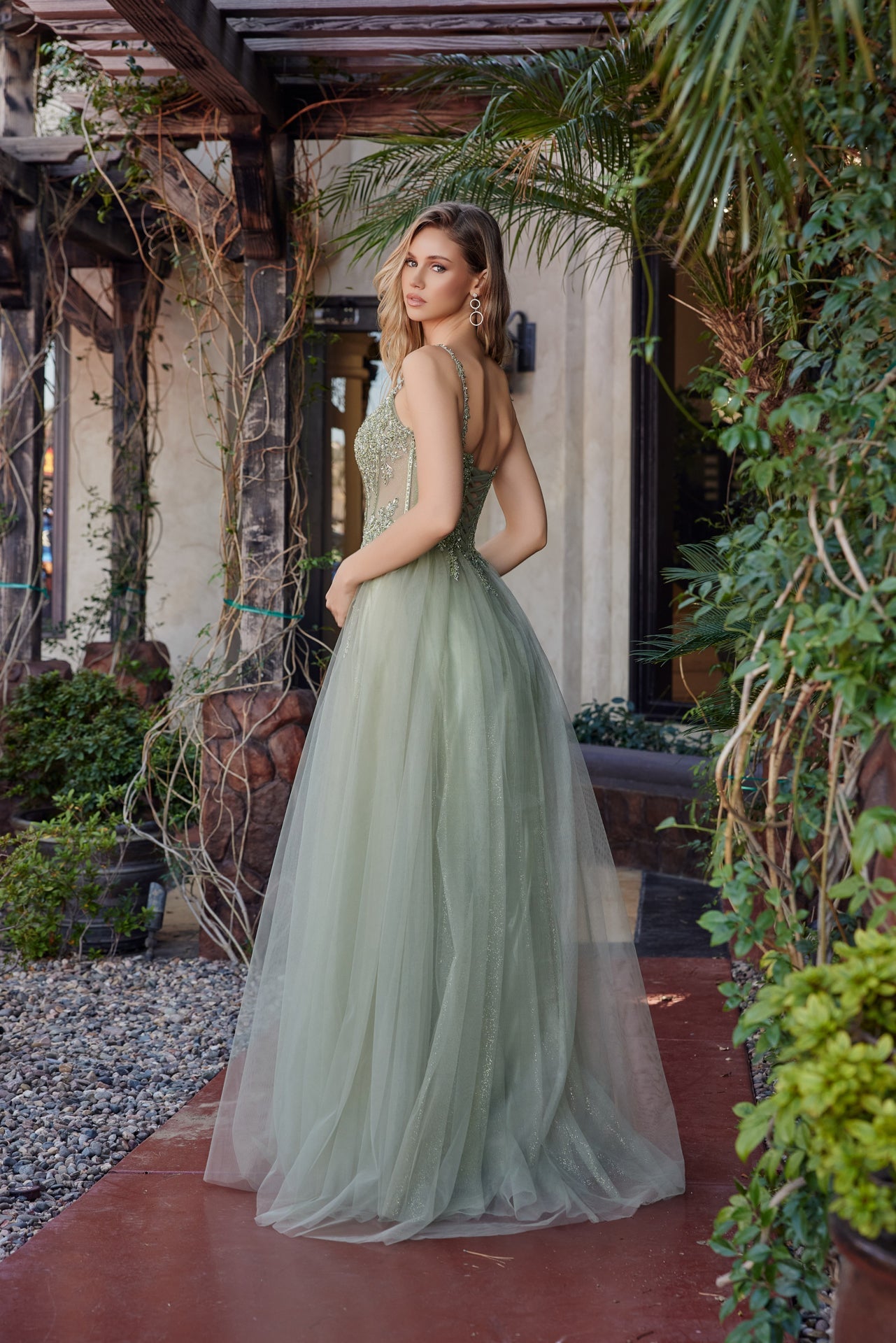 greenery prom dress