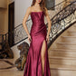 Long Strapless Fitted Prom Dress with Sweeping Train