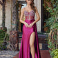 Prom Dress with Plunging V Neckline and Sheer Waist