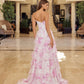 fuchsia ruffle prom dress