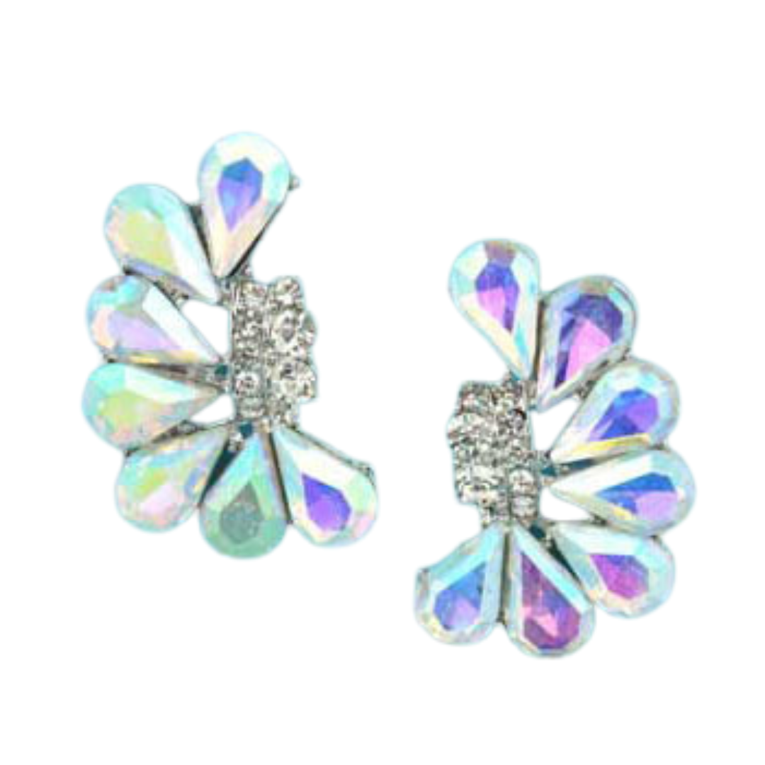 AB Clear Half Pear Earring-610 ACCESSORIES - EARRING-FORMAL SOCIETY