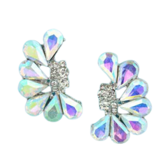 AB Clear Half Pear Earring-610 ACCESSORIES - EARRING-FORMAL SOCIETY