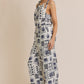 ABSTRACT PRINT JUMPSUIT-200 RTW ONEPIECE - LONG-FORMAL SOCIETY