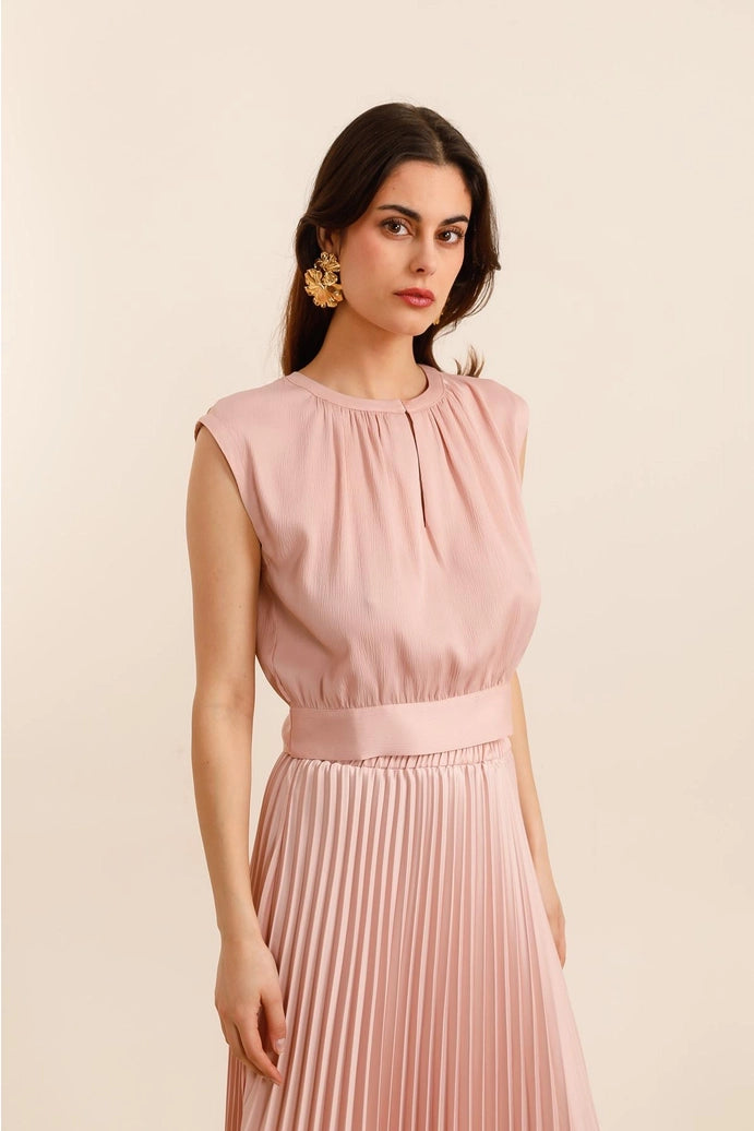 Back-Tie Crop Top - Pink