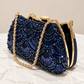 Navy Sequin Beaded Purse