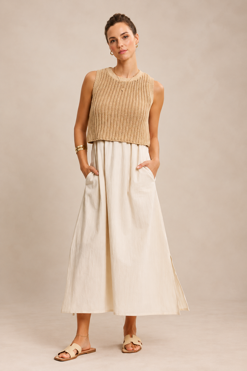 Khloe Two-fer Midi Dress