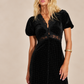 Polka Dot Velvet Lace Midi Dress