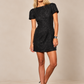 Rose Jacquard Boat Neck Mini Dress