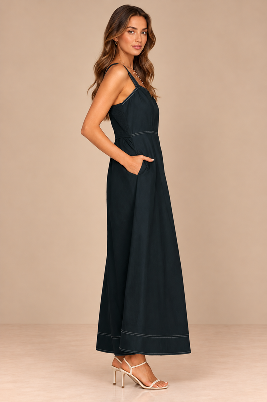 Contrast Maxi Dress