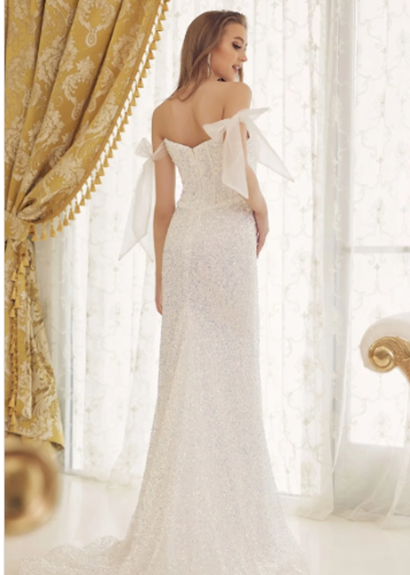 Off The Shoulder Sequin Prom Dress