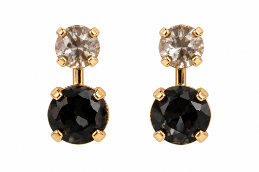 Black Double Rhinestone Earring