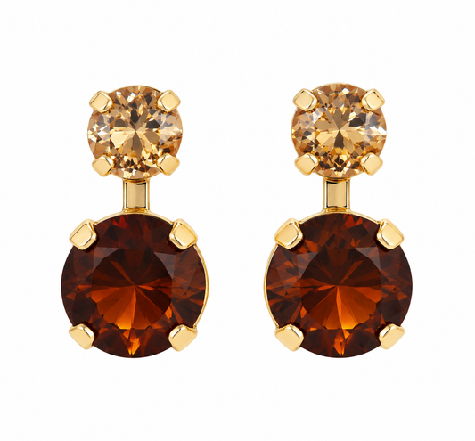 Bronze Double Rhinestone Earring