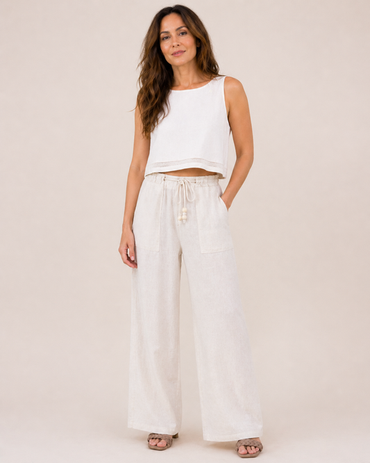 Coastal Linen Wide Leg Pant