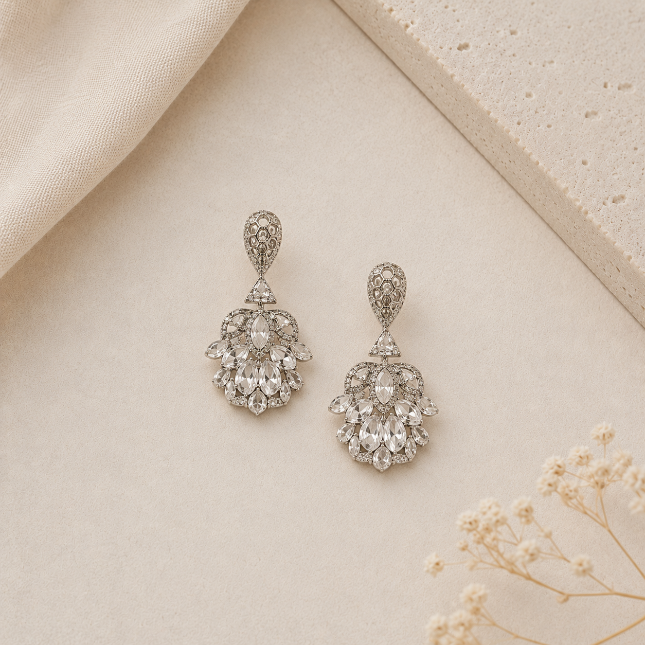 Clear/Silver Pave Earring