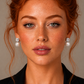 White Pearl CZ Round Earring