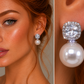White Pearl CZ Round Earring