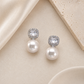 White Pearl CZ Round Earring