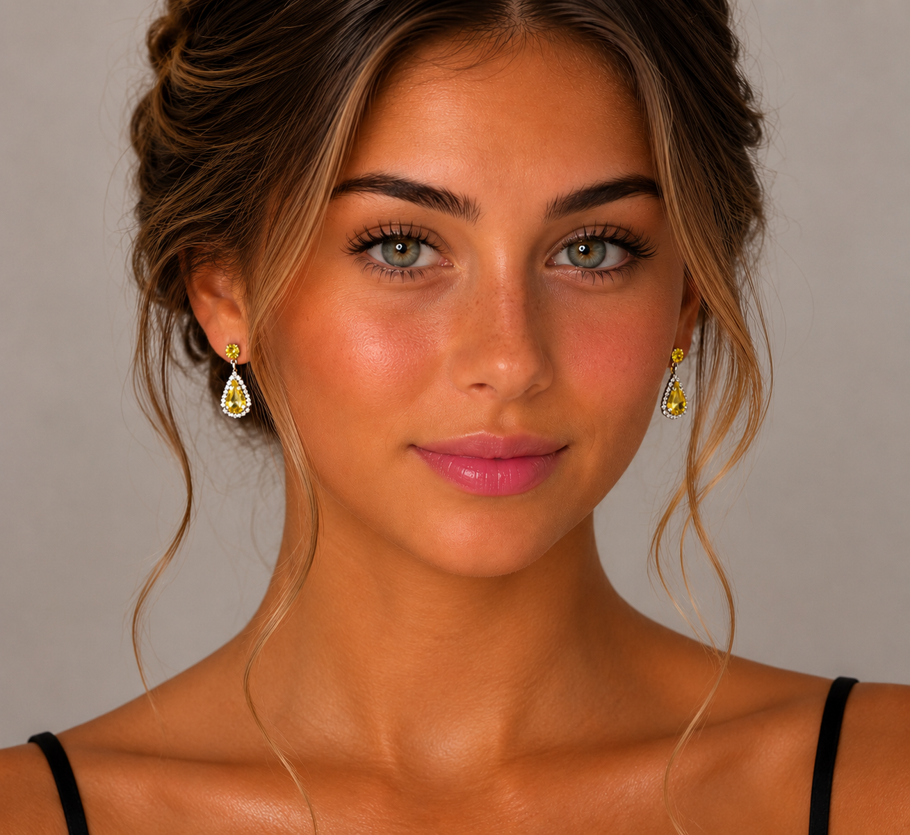 Small Dangle Earring - Yellow/Silver