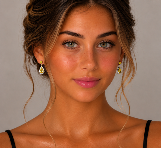 Small Dangle Earring - Yellow/Silver