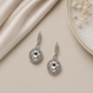 Square Drop Crystal Earring - Crystal/Silver