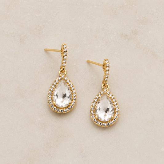 Gold Teardrop Hook Earring