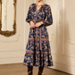 Midnight Paisly Tiered Maxi Dress