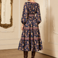 Midnight Paisly Tiered Maxi Dress