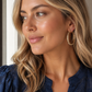18K GF Hoop Rhinestone Earring