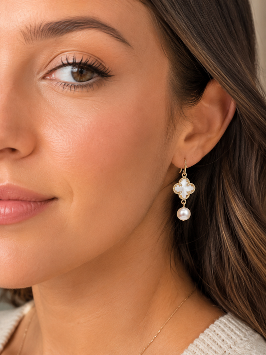 Crystal Pearl Drop Earring