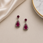 Small Dangle Earring - Fuchsia/Silver