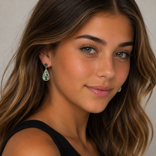 Small Dangle Earring - Peridot/Silver